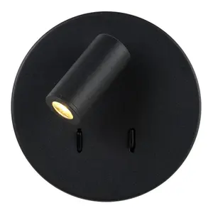 Lucide Bentjer Modern Reading Wall Light 14cm - LED - 1x11W 3000K - Black