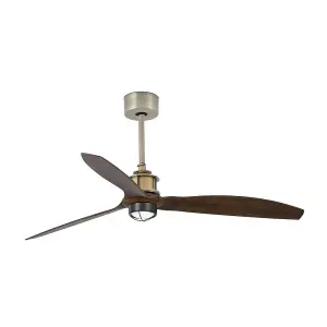 Luminosa Just LED Old Gold, Wood Ceiling Fan with DC Motor, 3000K