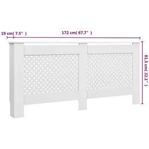 Radiator Covers 2 pcs White 172x19x81.5 cm MDF