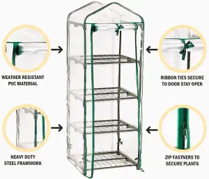 4 Tier Mini Greenhouse - 69 x 49 x 160 cm