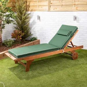 Alfresia Green Sun Lounger Replacement Garden Cushion