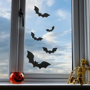 Halloween 28 Bat Window Stickers Halloween Window Decorations Reusable Repositionable Easy to Apply