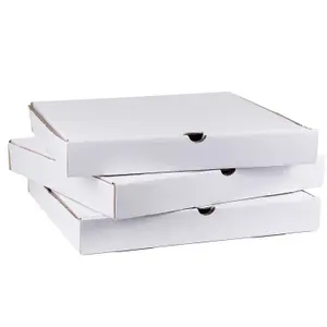 25 x 14" Pizza Boxes Plain White Postal Box Takeaway Style Boxes