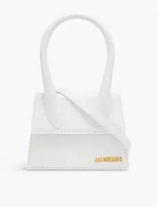 Womens Jacquemus Le Chiquito Medium Leather Top Handle Bag White