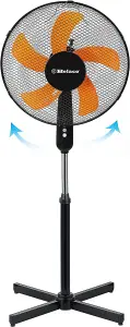 Belaco 16" Stand Fan - 5 Blade - Black / Orange