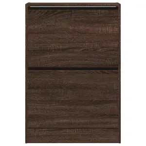 Berkfield Shoe Cabinet Brown Oak 60x21x87.5 cm Engineered Wood