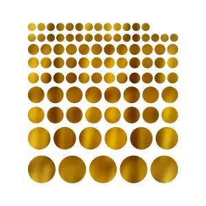 Walplus Combo Kids Gold Metallic Polka Dots Wall Sticker - 4 packs PVC