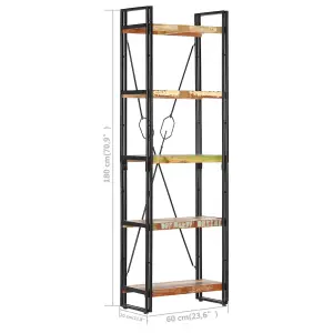 Berkfield 5-Tier Bookcase 60x30x180 cm Solid Reclaimed Wood