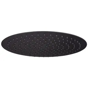 ENKI Matte Black Round Ultra Slim Stainless Steel Shower Head 300mm