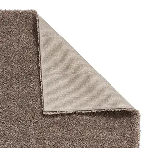 Beige Plain Shaggy Modern Polypropylene Easy to Clean Rug for Living Room Bedroom and Dining Room-160cm X 220cm