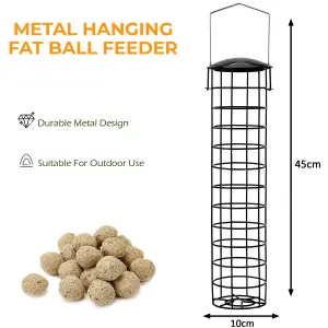 SET OF 3 Metal Bird Nut Seed Feeder Hanging Large Easy Fill Wild Bird Feeding Station