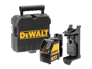 Dewalt DW088CG Green Cross Line Laser Level Self Levelling + Bracket + Tripod