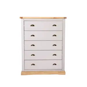 Bomporto 5 Drawer Chest of Drawers Brass Cup Handle