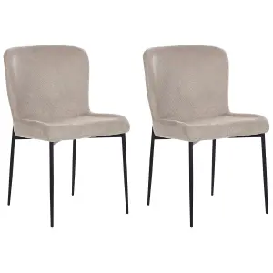 Set of 2 Dining Chairs ADA Taupe