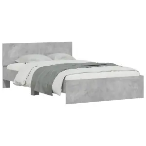 Berkfield Bed Frame without Mattress Concrete Grey 135x190 cm Double