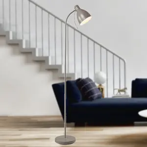 First Choice Lighting Sven Grey Floor Lamp / Reading Light