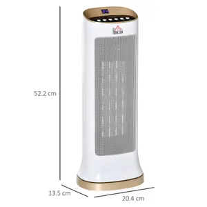 HOMCOM 45 degree Oscillating Table Top Space Heater w/ Remote Timer LED Panel Radiator