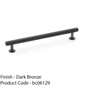 Round T Bar Pull Handle - Dark Bronze - 192mm Centres SOLID BRASS Drawer Door