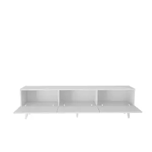 Milagro Modern Tv Unit Tv Stand Gloss White&Silver