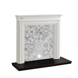 Focal Point Regent White & black MDF Artisian Fireplace surround set