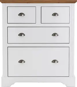 Toledo 2+2 Drawer Chest in White and Oak Effect Veneer