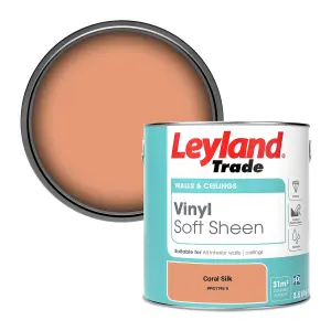 Leyland Trade Vinyl Soft Sheen Walls & Ceilings Emulsion Paint Coral Silk (PPG1195-5) - 2.5L