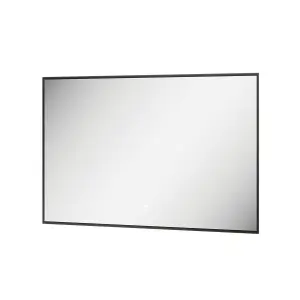 Rio Black Framed Backlit LED Bathroom Mirror with Dual Light (W)80cm (H)55cm