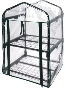 Mini Greenhouse Garden 2 Tier Portable Outdoor Green House Growhouse Garden Structures with Shelving & Cover