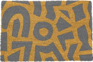 Grey Random Big Shapes Doormat