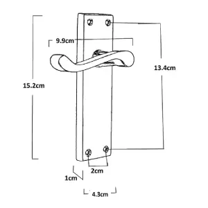 Door Handles Victorian Scroll Lever Latch - Matt Black Pack Hinges 150 x 40mm