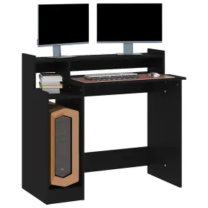 Berkfield Desk with LED Lights Black 97x45x90 cm Engineered Wood