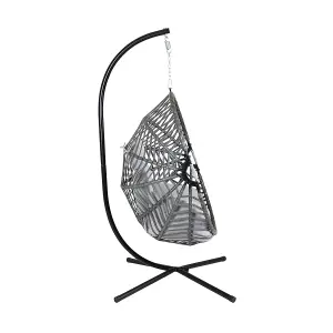 Egg Shaped Swing Chair Grey Hanging Seat