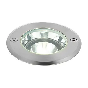 Luminosa Hoxton Integrated LED 1 Light Outdoor Recessed Light Brushed Stainless Steel, Glass IP67