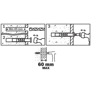 Diall PZ Countersunk Hammer fixing (Dia)8mm (L)100mm, Pack of 50