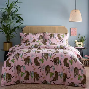 Night Jaguar Pink King Duvet Cover Set - HLC