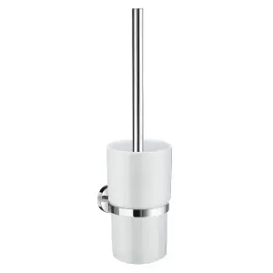 Smedbo Wall Mounted Toilet Brush and Porcelain Container