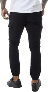 Mens Fine Cargo Pants Black - Size 32