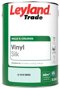 Leyland Trade Vinyl Silk Walls & Ceilings Emulsion Paint (S 1010-B50G) - 5L