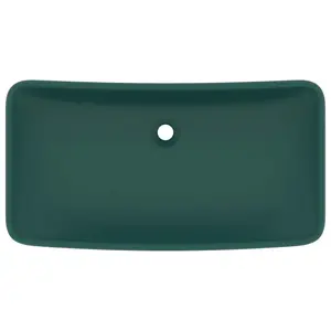 Belfry Bathroom Mcneely 380mm W Ceramic Rectangular Sink Dark Green