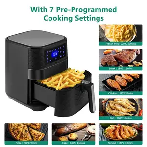 5.5 L Family Digital Touchscreen Air Fryer Black