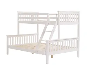 Hannah Triple Sleeper Single over Double Bunk Bed - White