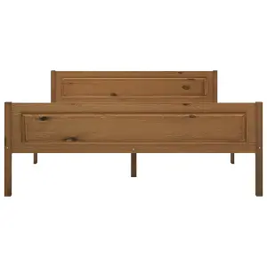 Berkfield Bed Frame Solid Pinewood Honey Brown 160x200 cm