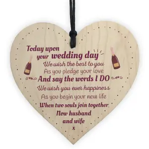 Red Ocean Wedding Gift Mr and Mrs Marriage Present Wooden Heart Plaque Bridal Gift For Bride and Groom