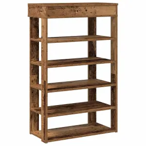 Berkfield Shoe Rack Old Wood 60x30x98 cm Engineered Wood