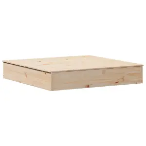 Berkfield Sandpit with Cover 111x111x19.5 cm Solid Wood Pine