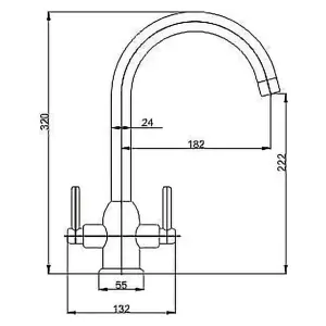 Nes Home Kallion Twin Lever Chrome Swivel Kitchen Sink Mono Mixer Tap