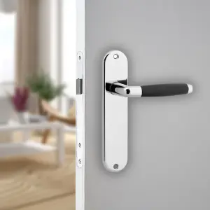 URBNLIVING 184mm Length 2 Pcs Cambridge Metal Lever & Polished Nickel Latch Door Plain Handles Set