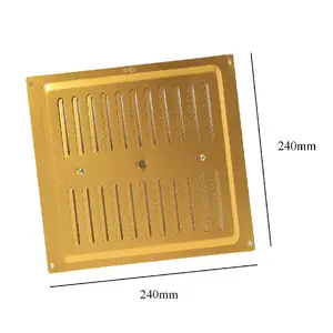 9" x 9" Adjustable Vent Brass Anodised Aluminium/Metal Grille Ventilation Cover