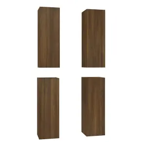 Berkfield TV Cabinets 4 pcs Brown Oak 30.5x30x90 cm Engineered Wood