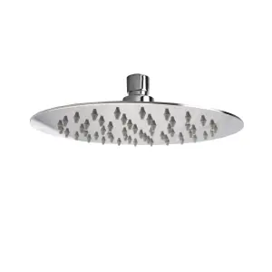 Nes Home 200mm Thin Round Brass Swivel Shower Head Round with 360mm Ceiling Arm Chrome